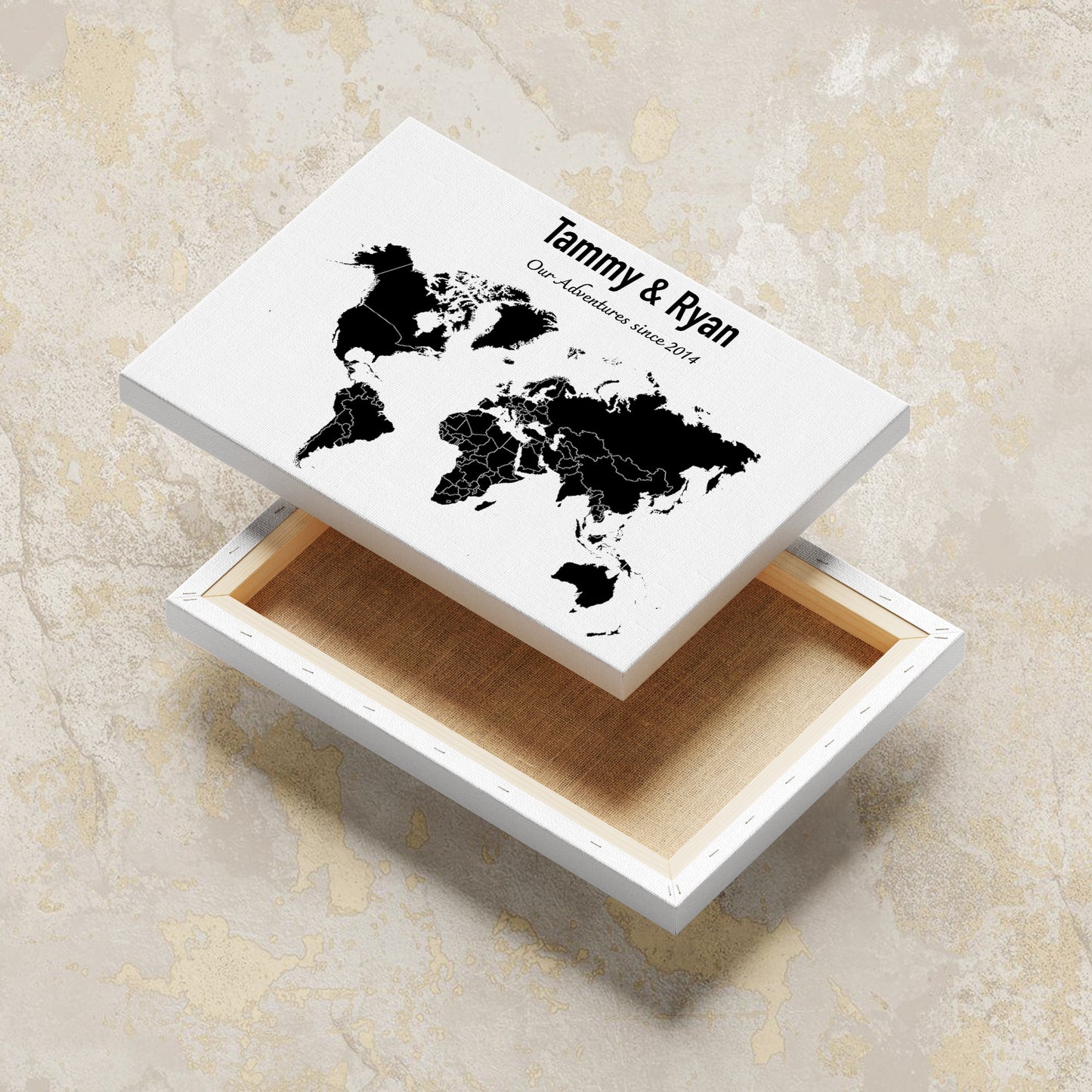 Personalised Push Pin World Map Canvas